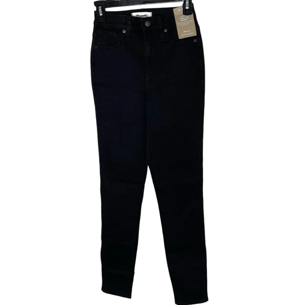 NEW WITH TAGS‎ Madewell Black Frost Tall Curvy High-Rise Skinny Jeans 24 Tall